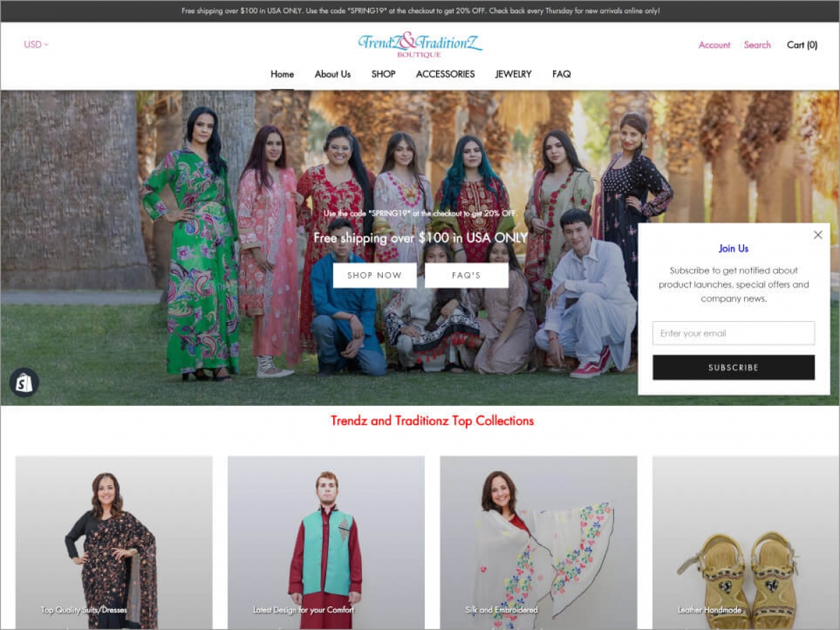 Trendz and Traditionz Boutique | Affordable Web Portfolio