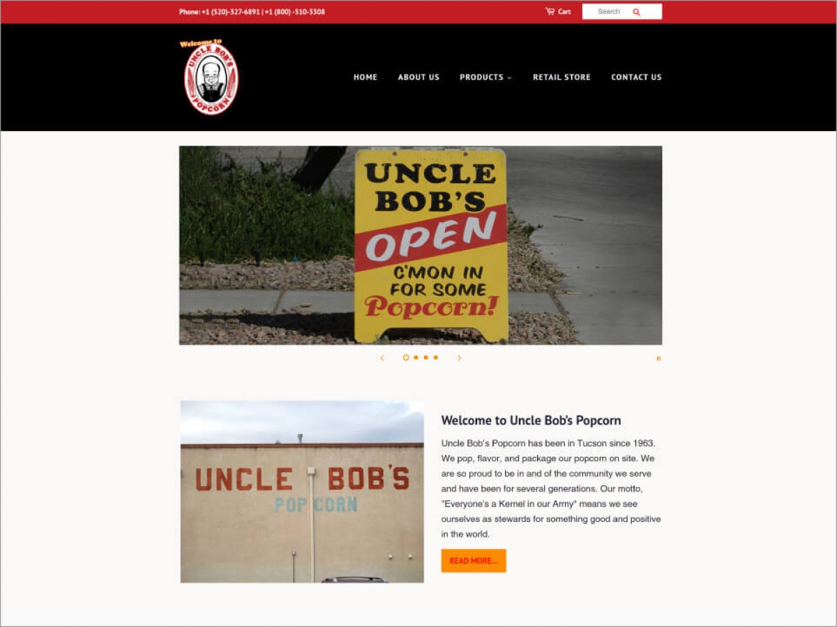 Uncle Bob&#039;s Popcorn | Affordable Web Portfolio