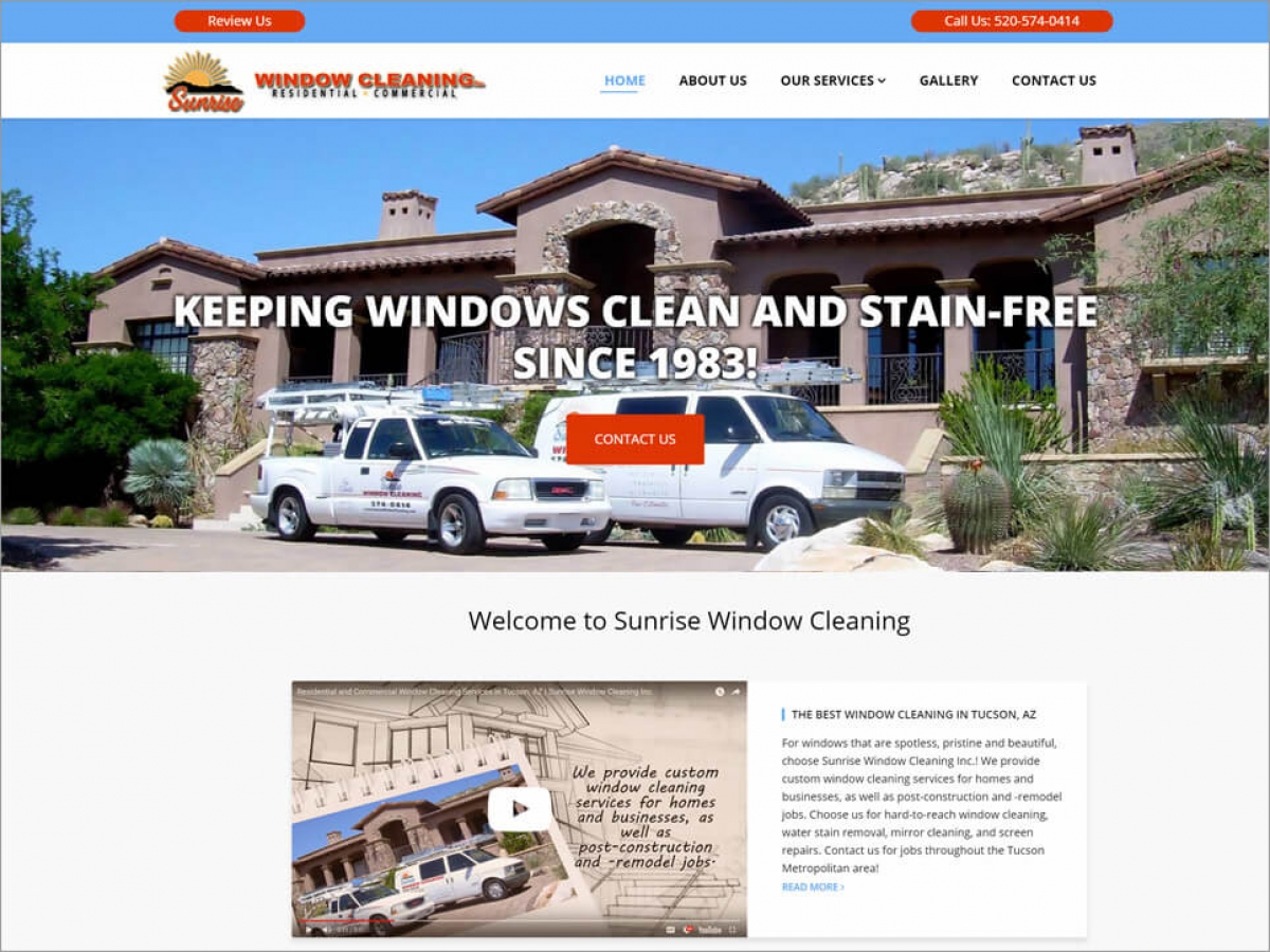 Sunrise Window Cleaning | Affordable Web Portfolio