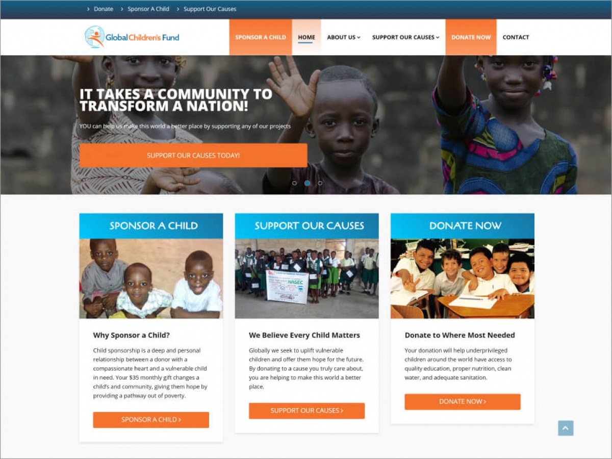 Global Children’s Fund | Affordable Web Portfolio